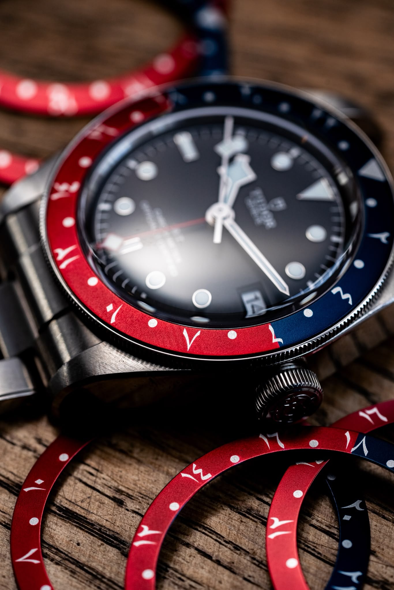 Bespoke Arabic Numeral Blue & Red Precision GMT Bezel