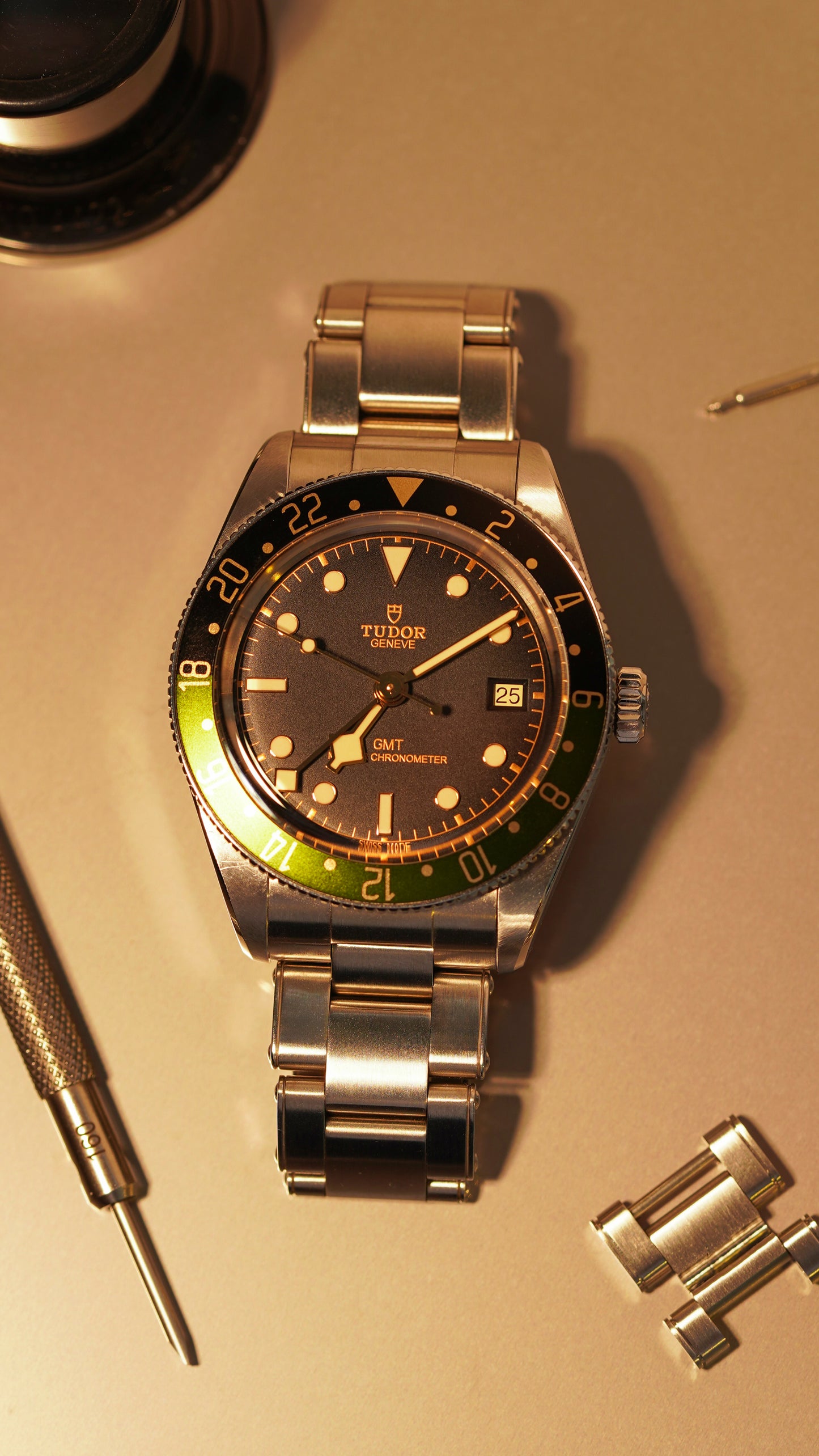 Steel Reef “Deep Forest” Gilded Precision GMT Bezel
