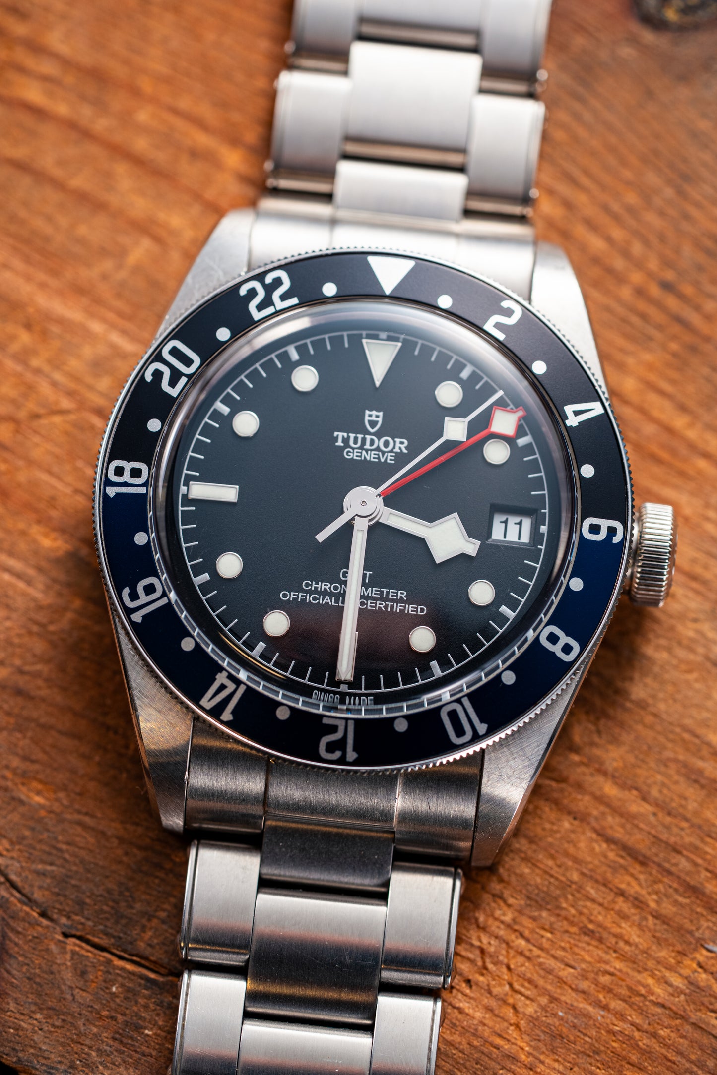 "Dark Tide" Black & Blue Precision GMT Bezel