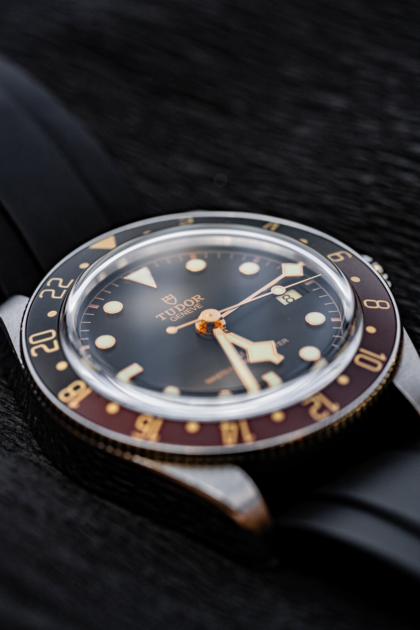 "Goldenhour" Black & Brown Precision GMT Bezel