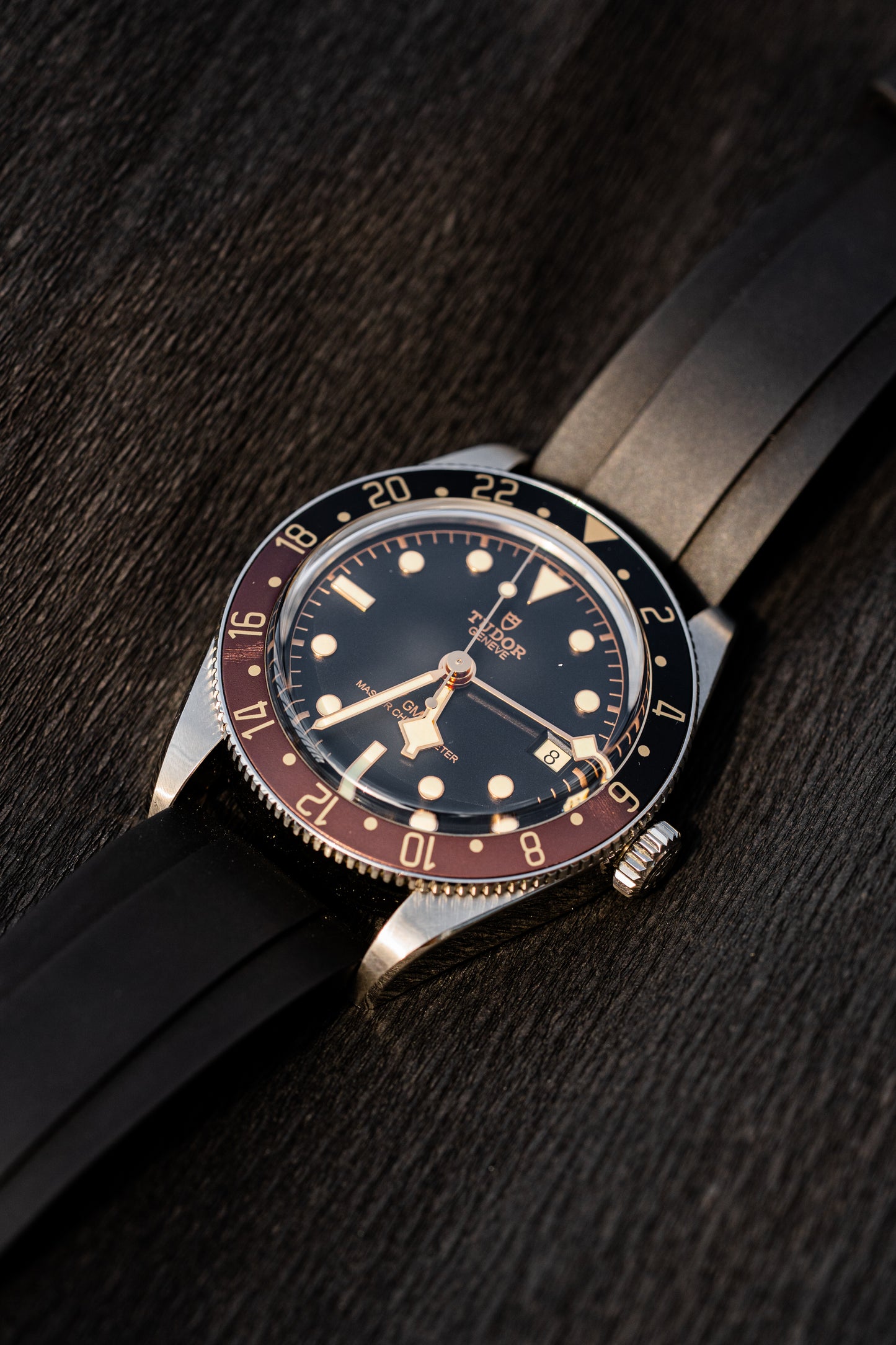 "Goldenhour" Black & Brown Precision GMT Bezel