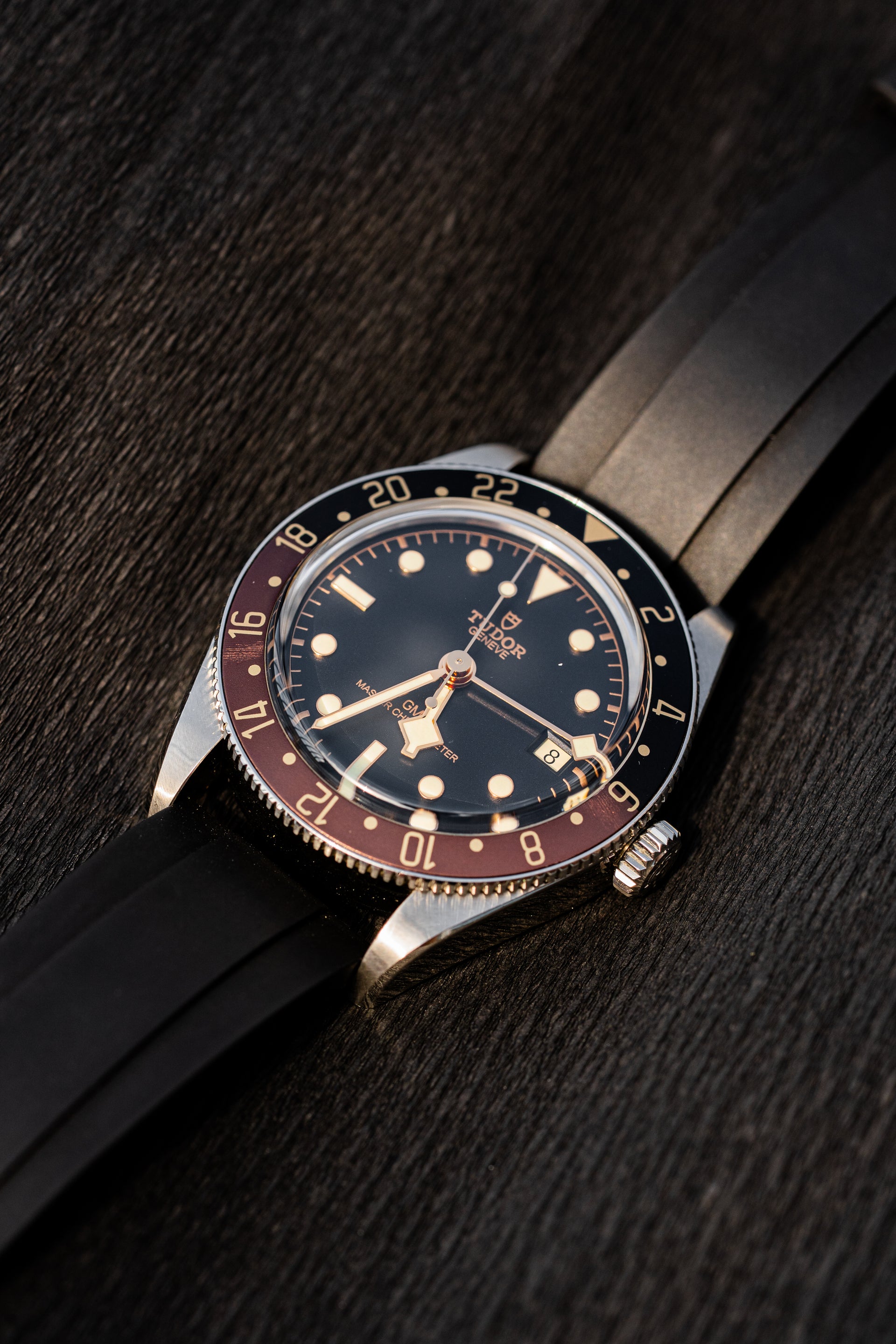 "Goldenhour" Black & Brown Precision GMT Bezel