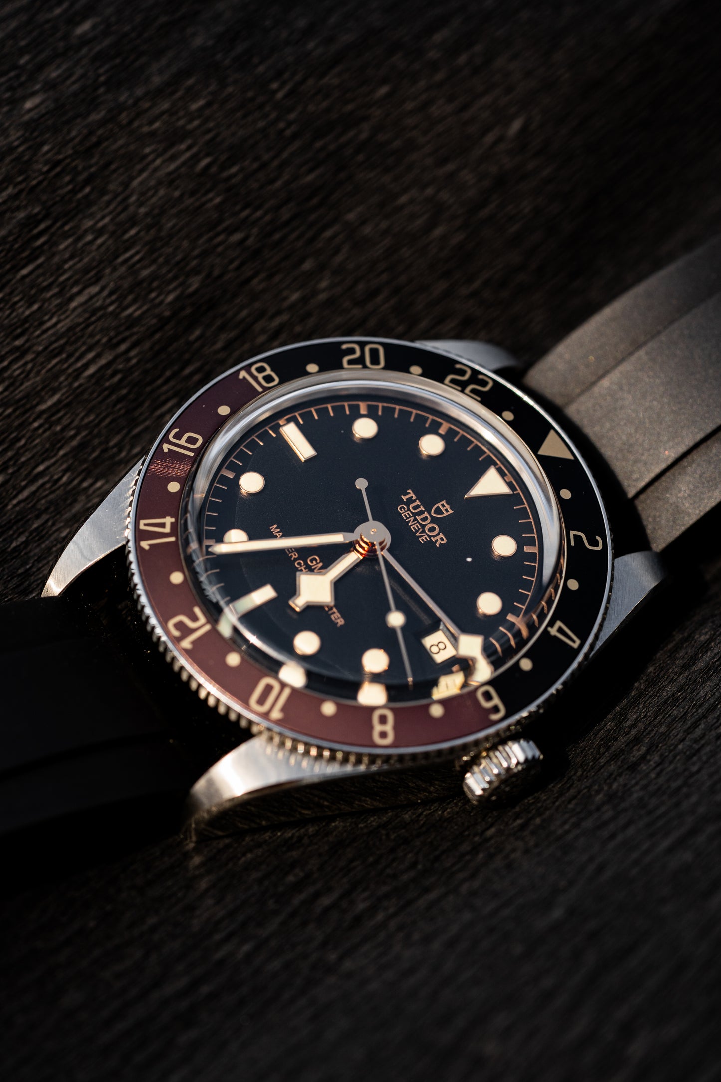 "Goldenhour" Black & Brown Precision GMT Bezel
