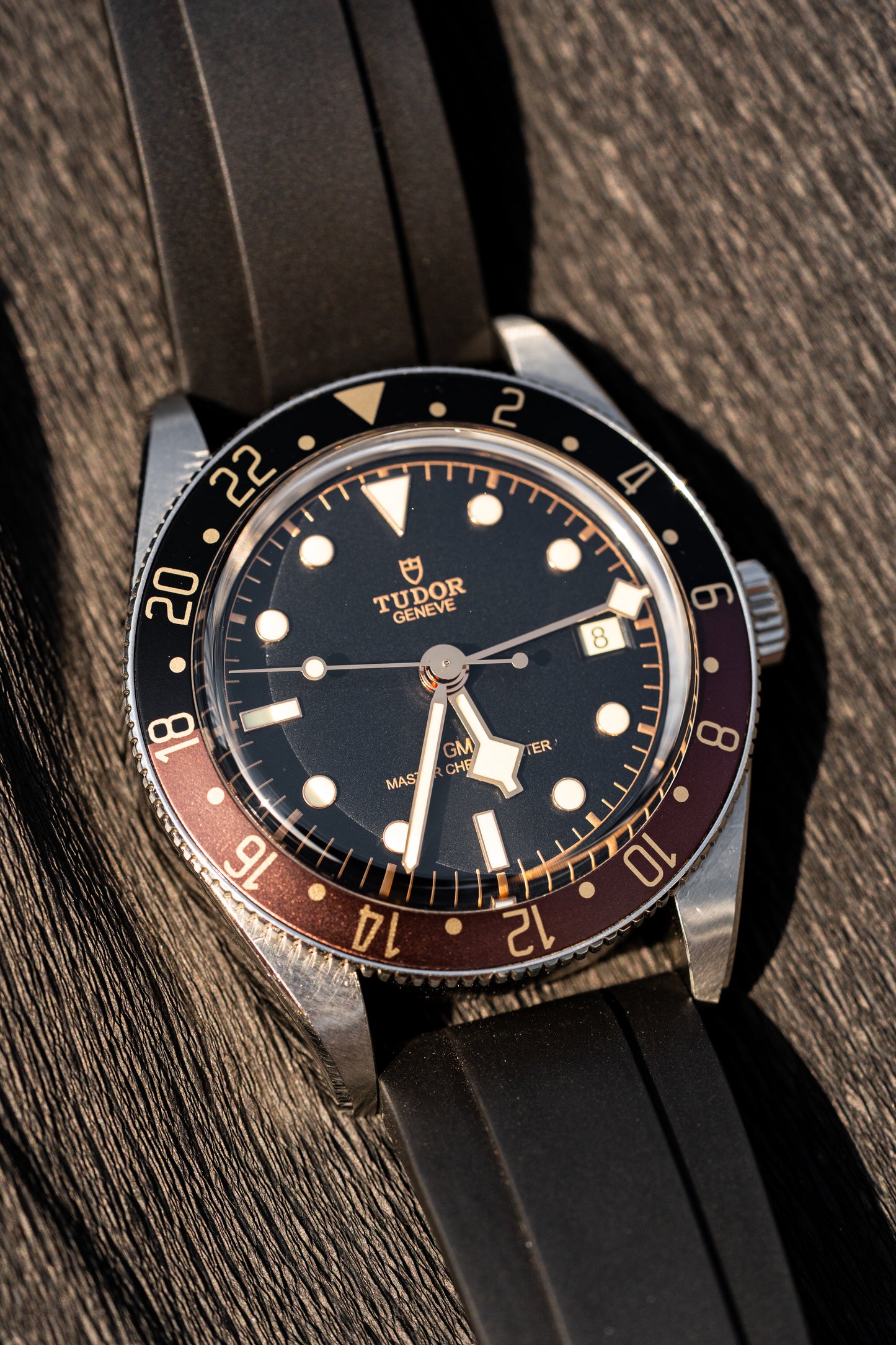 "Goldenhour" Black & Brown Precision GMT Bezel