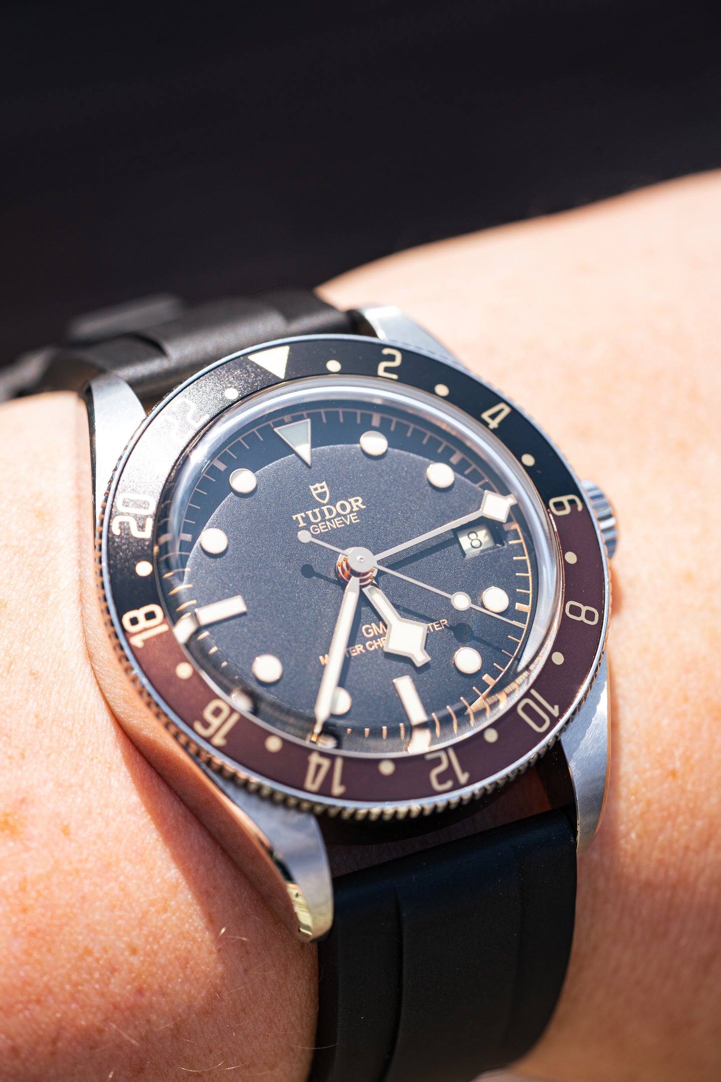 "Goldenhour" Black & Brown Precision GMT Bezel